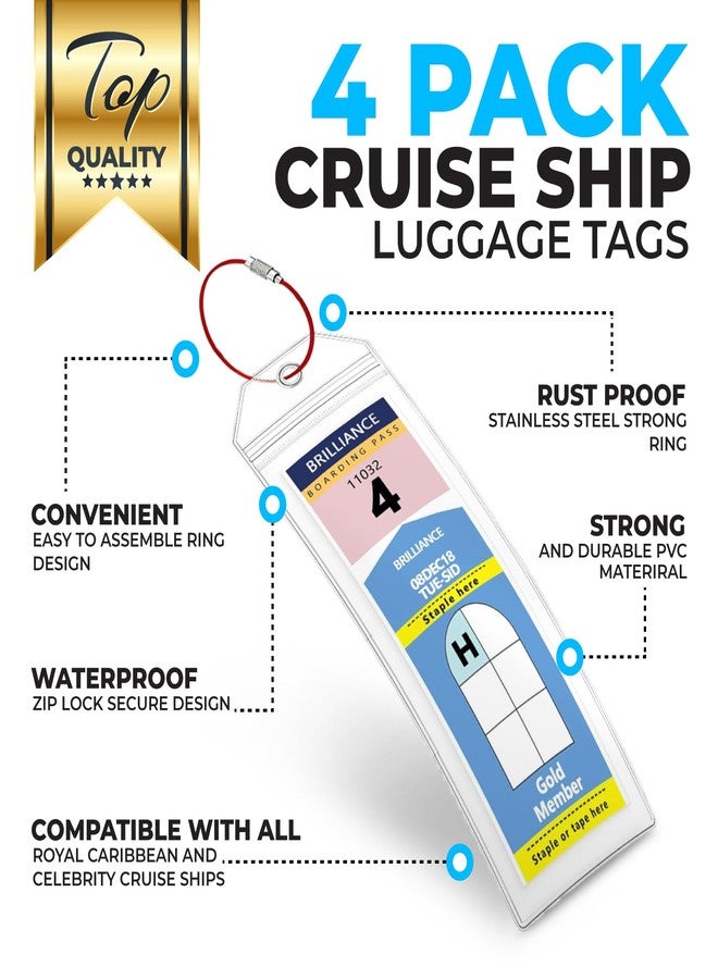 GeoEco Cruise Essentials - 4 Luggage Tag Holders Royal Caribbean and Celebrity, Cruise Compliant Travel Power Adapter, 5 Strong 80lb Magnetic Hooks for Cruise Cabins - Image 2
